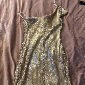 Gold sequin dress